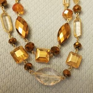 Gold & Bronze Colored Bead Necklace